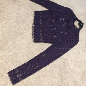 Purple Lace Crop Top